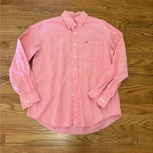 Izod Men's Pink Striped Button-Down Shirt